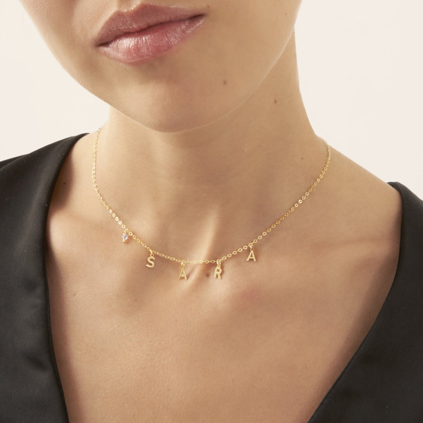 Collar personalizado Thename 4 letras en Plata