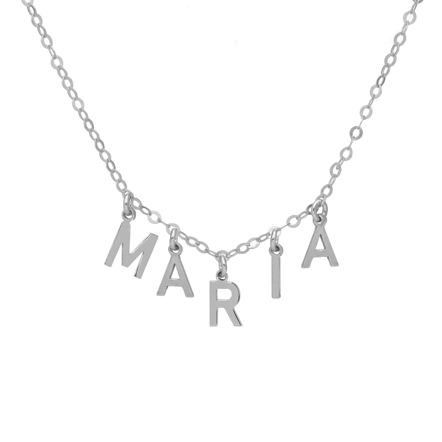Collar personalizado Thename 5 letras en Plata