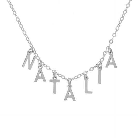 Collar personalizado Thename 7 letras en Plata