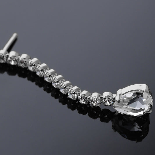Pendientes largos Eunoia cristales riviere en Plata