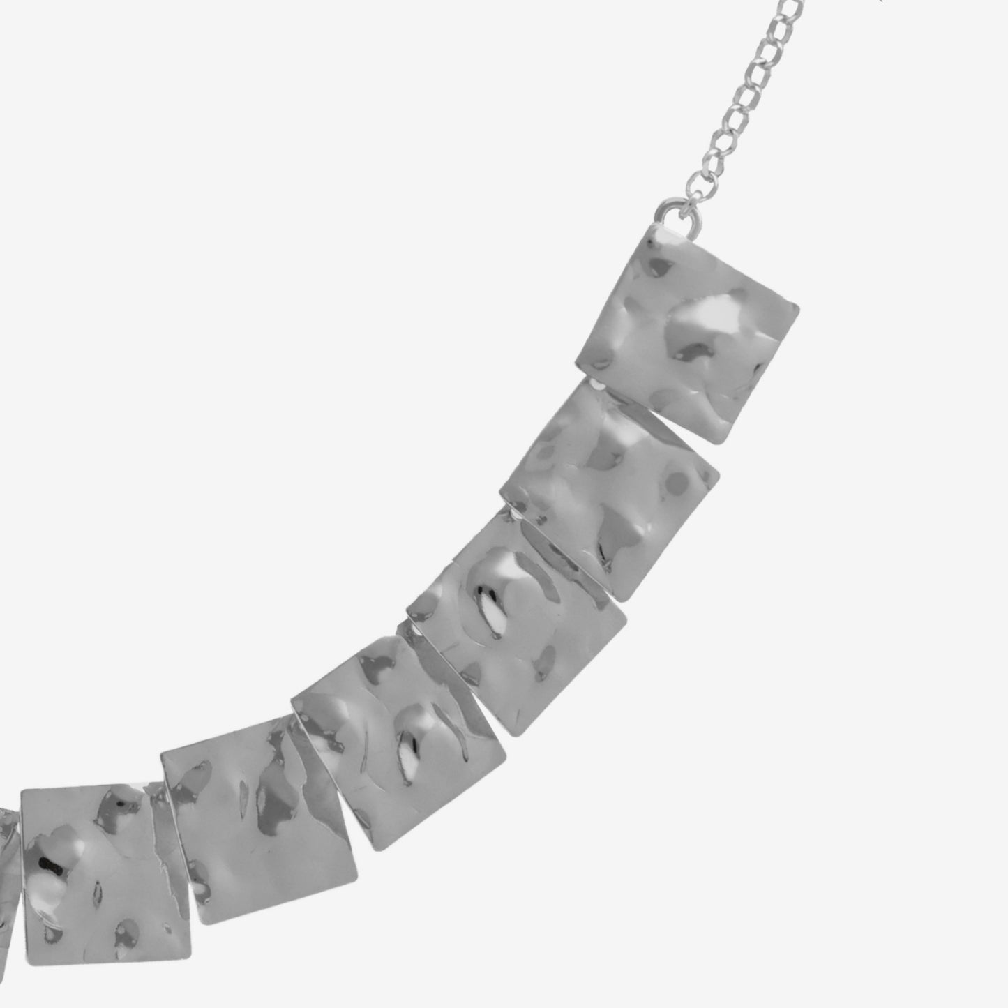 Collar corto Ghana textura cuadrado en Plata