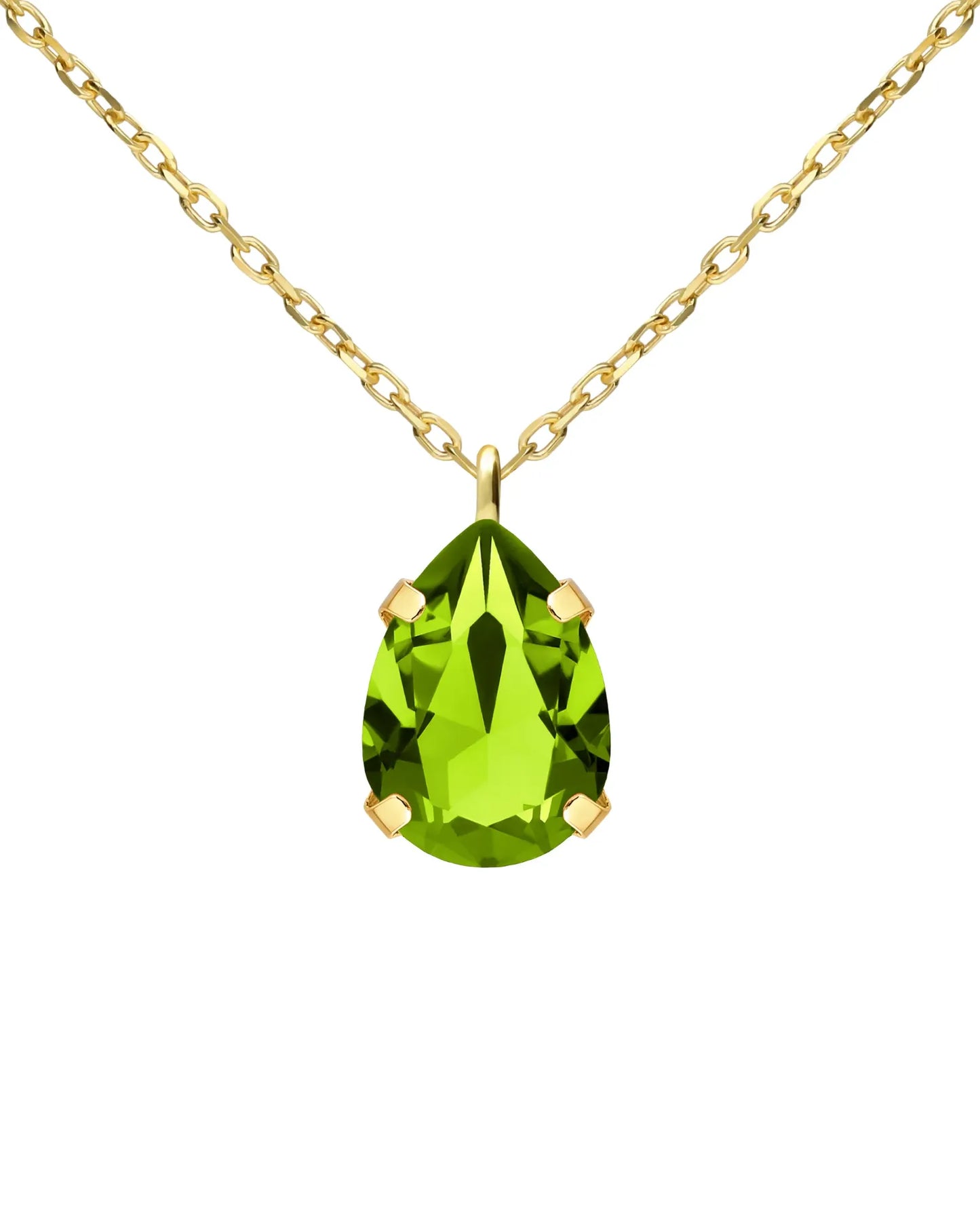 Collar corto Louis lágrima cristal en Plata baño Oro
