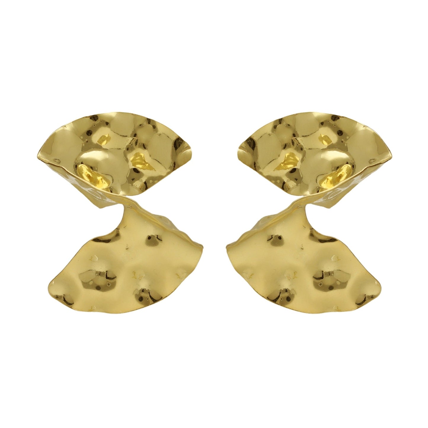 Pendientes cortos Connect textura en Plata