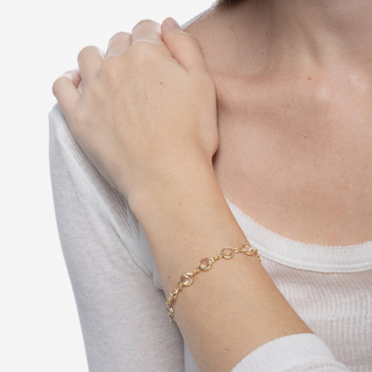 Pulsera Basic 7mm círculo cristal blanco en Plata