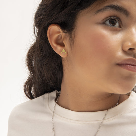 Pendientes botón Magic corazón en Plata