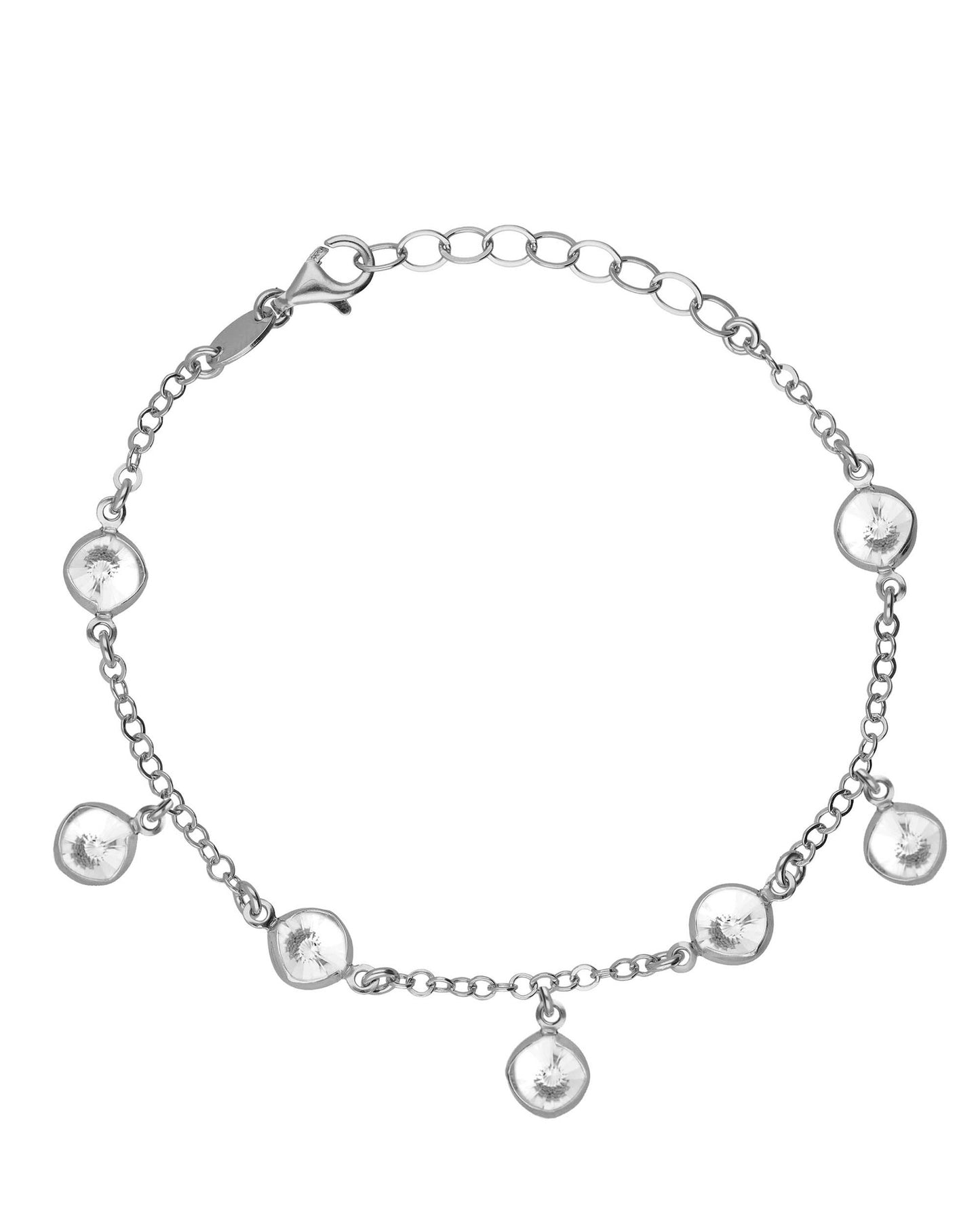 Pulsera círculo Lieve 7mm cristal Blanco en Plata