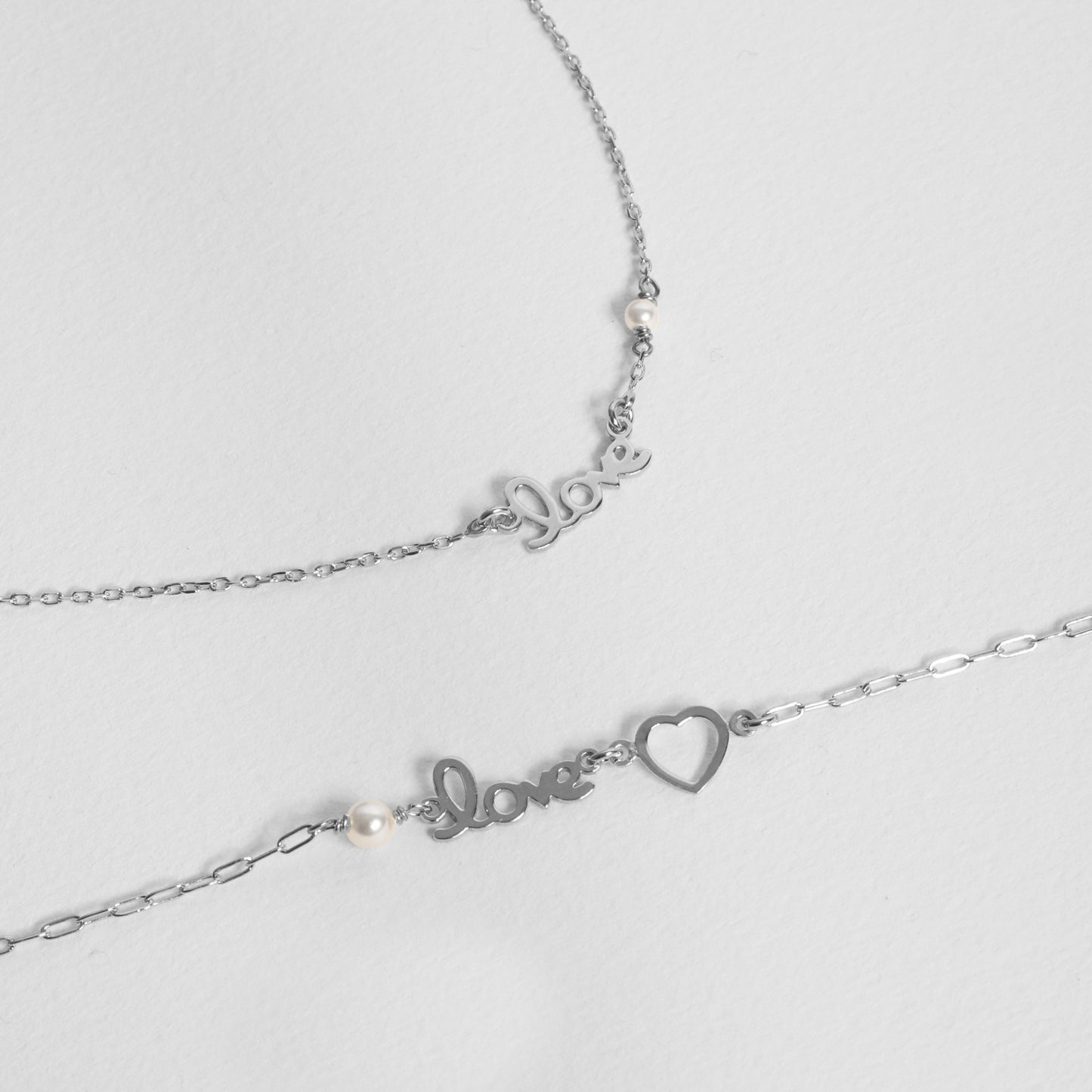 Pulsera Enamora corazón perla en Plata