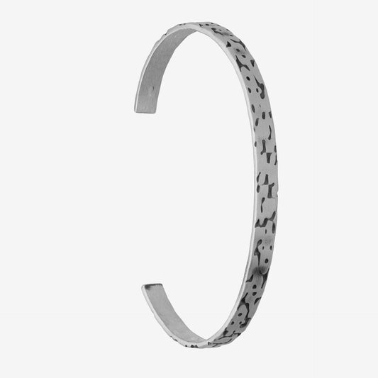Brazalete Ares textura en Plata baño rodio