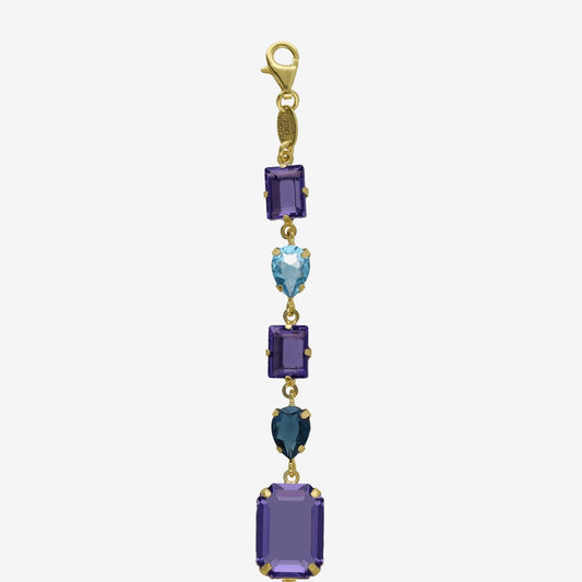 Pulsera Balance cristal morado en Plata