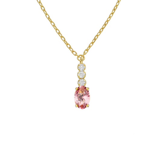 Collar corto Bonjour con cristales riviere en Plata baño Oro