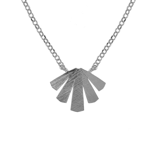 Collar corto Noise textura abanico en Plata
