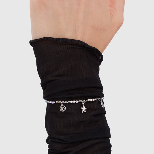 Pulsera Bliss estrella cristal multicolor en Plata baño rodio