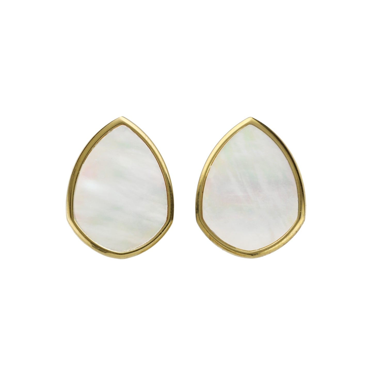 Pendientes cortos Soulquest lágrima nácar en Plata baño Oro