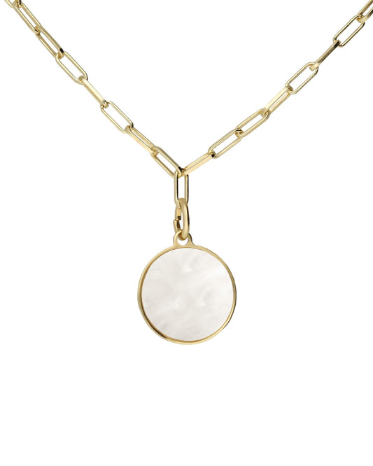 Collar corto círculo Sole Mio con nácar en Plata baño Oro