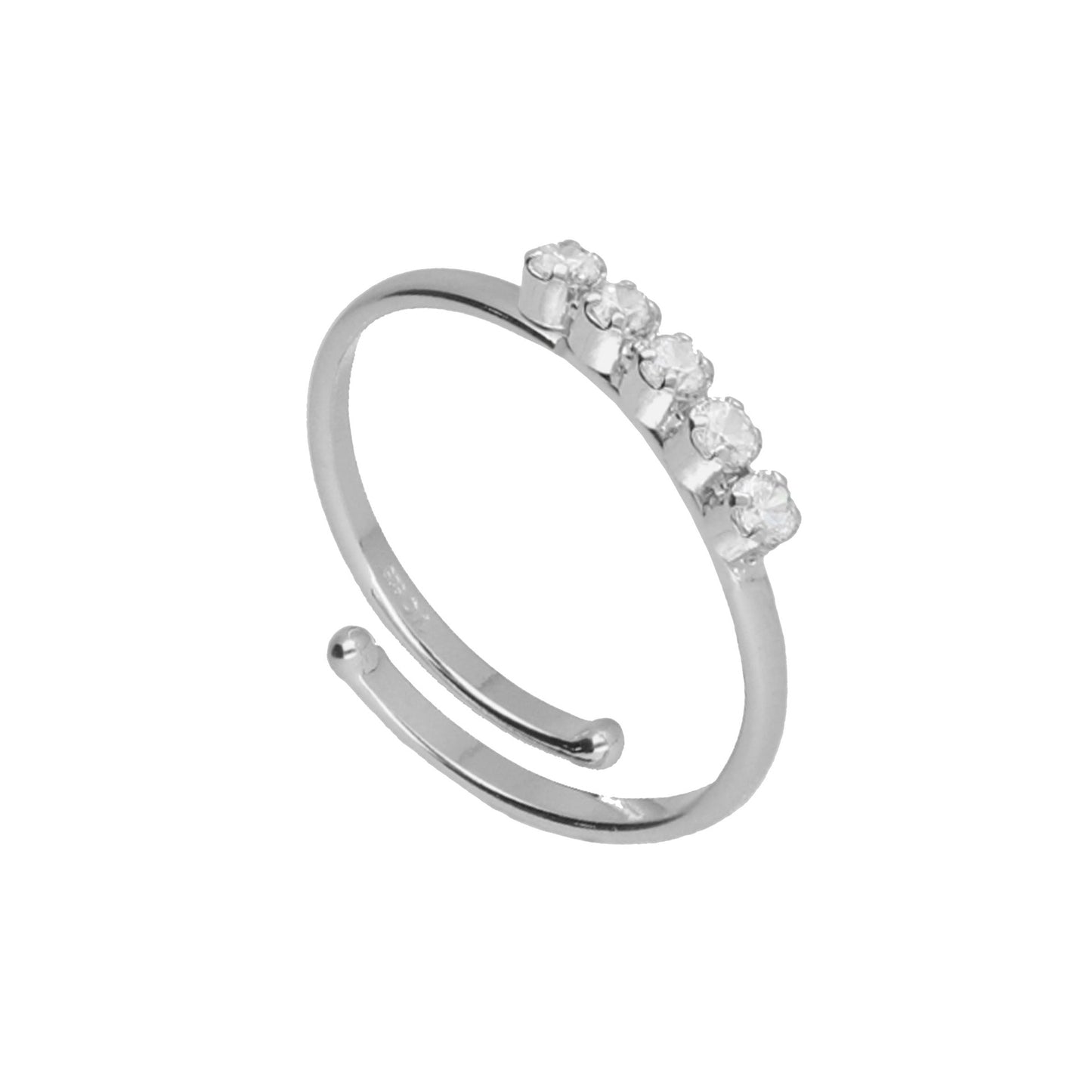 Anillo ajustable Eunoia cristales riviere en Plata