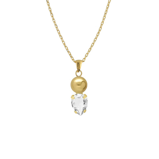 Collar corto esfera Buongiorno con cristal en Plata baño Oro