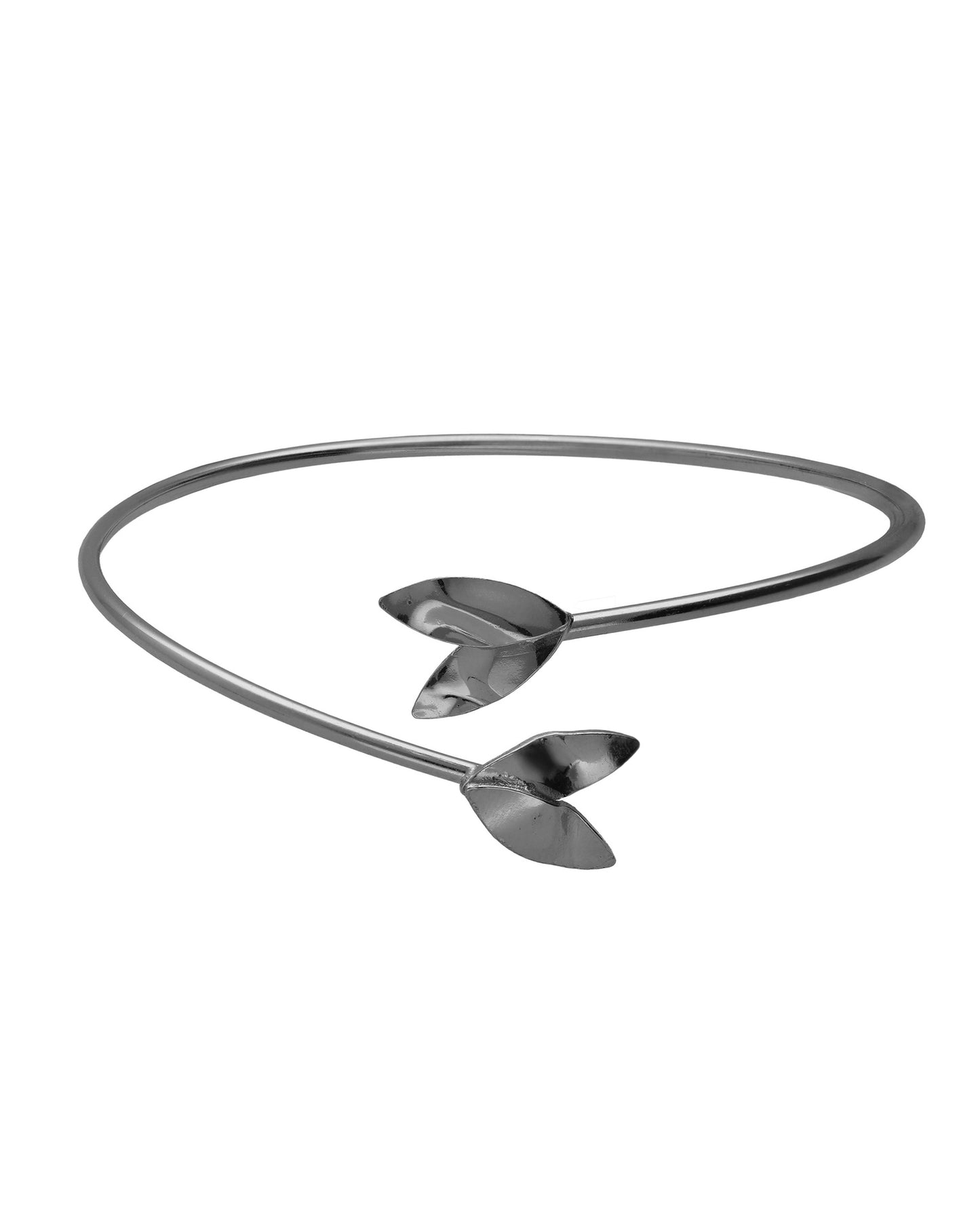 Brazalete textura hoja Alpina en Plata