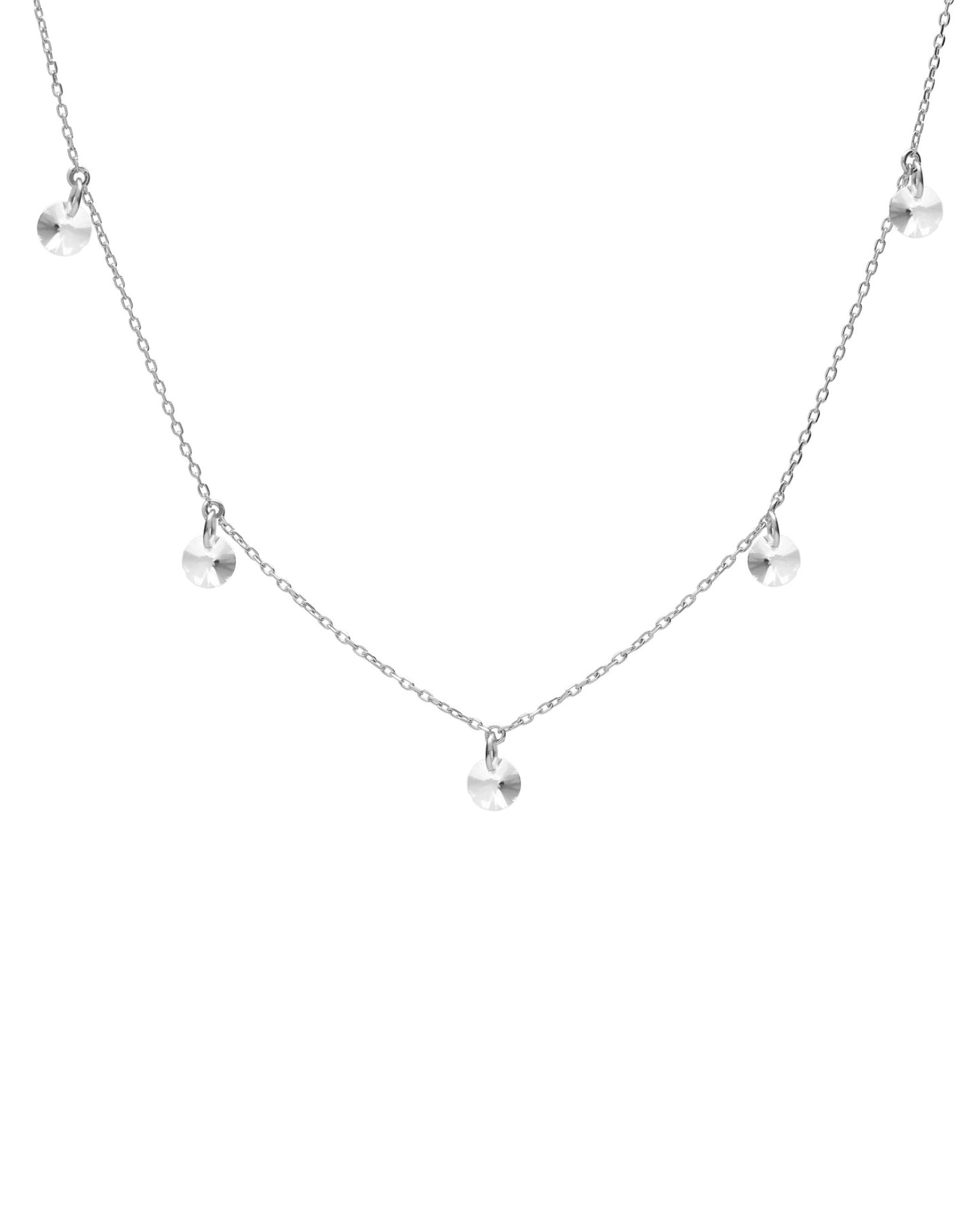 Collar corto Muse con cristal blanco en Plata