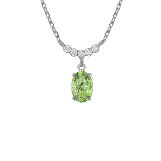 Collar corto arco Bonjour con cristales riviere en Plata baño Rodio
