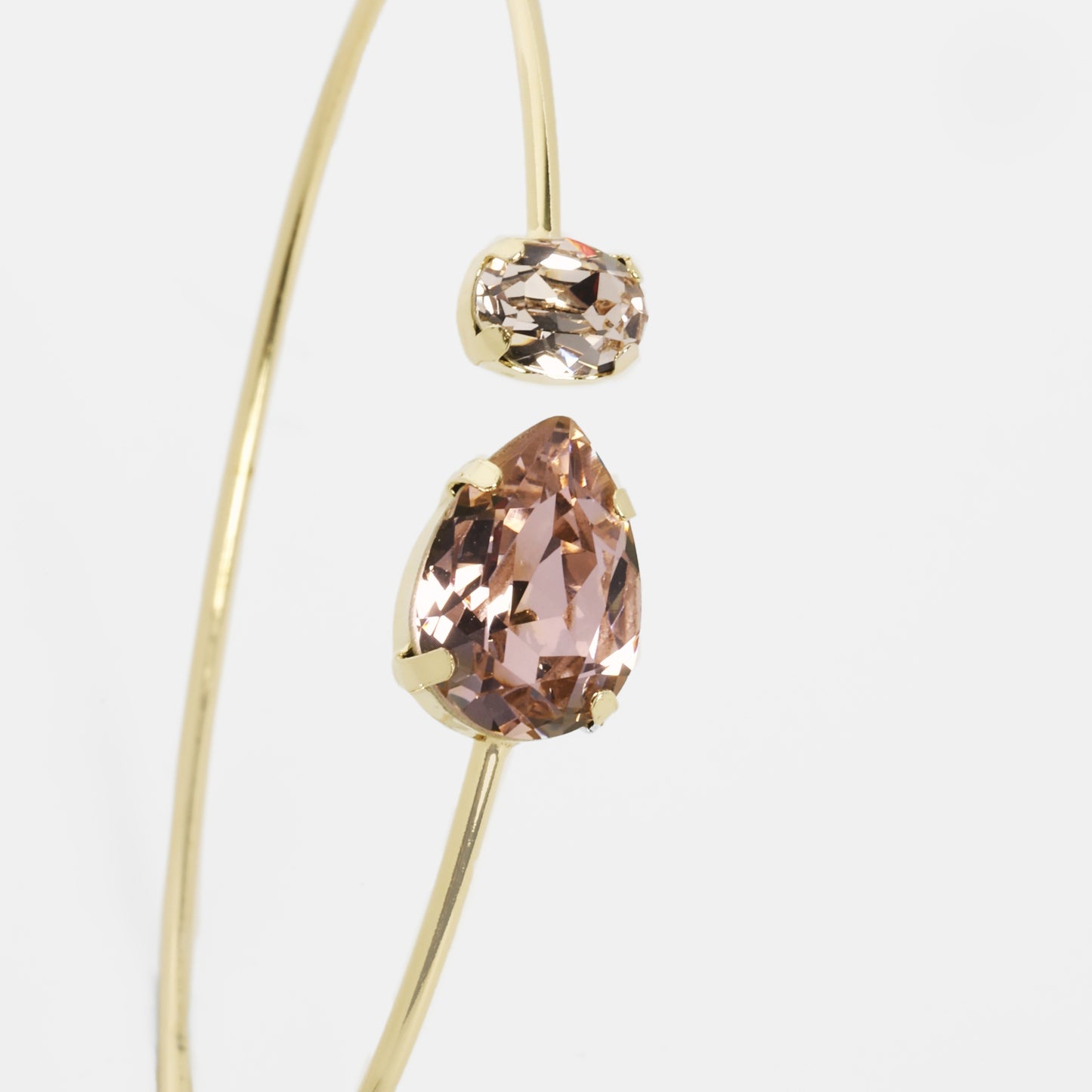 Brazalete Blooming lágrima cristal en Plata baño Oro