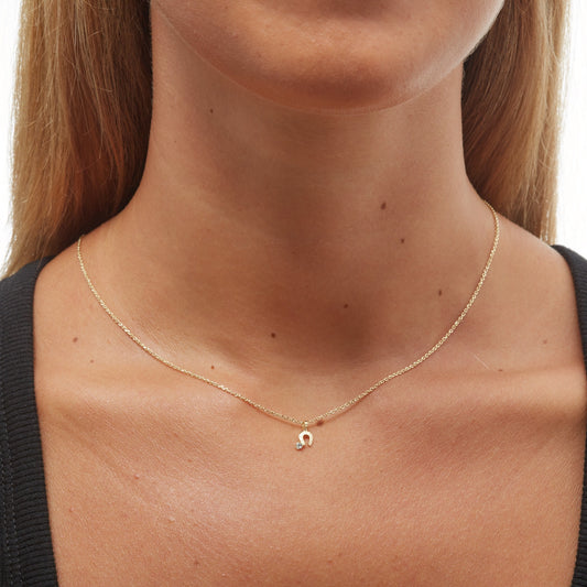 Collar corto Celeste cristal blanco en Plata