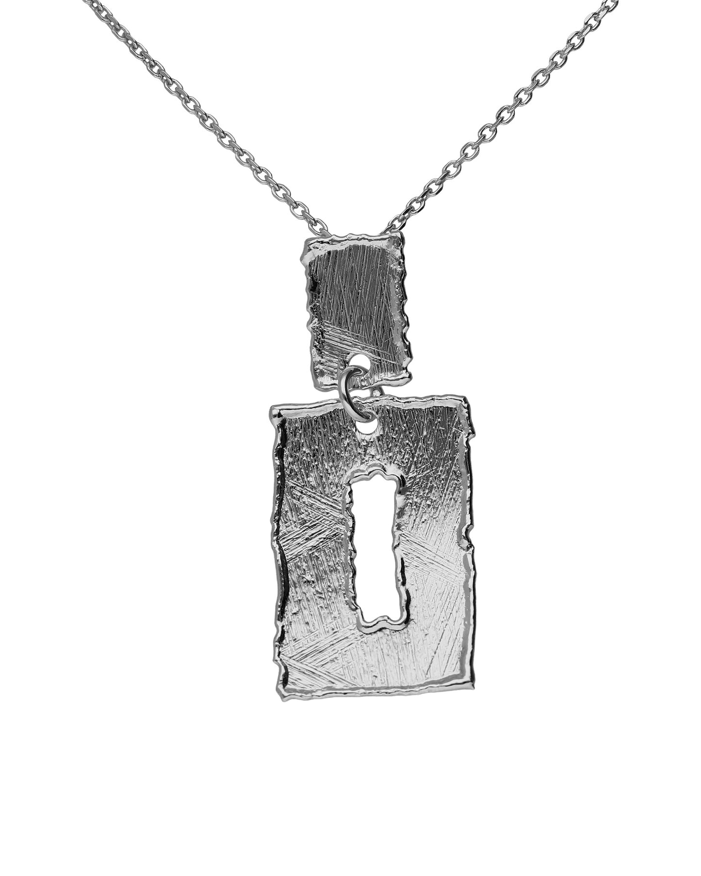Collar corto textura rectángulo Alaska en Plata