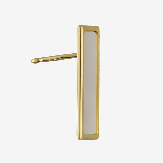 Pendientes cortos Soulquest rectángulo nácar en Plata baño Oro