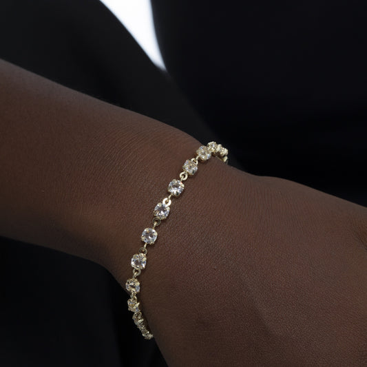 Pulsera Eunoia cristal blanco en Plata