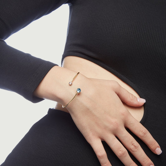 Brazalete Jasmine cristal en Plata baño Oro
