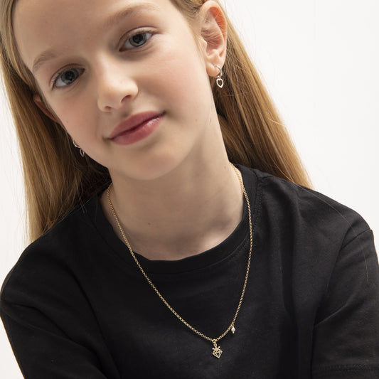Collar corto Magic diamante perla en Plata