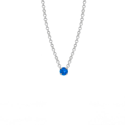 Collar corto Celine cristal blanco en Plata baño rodio