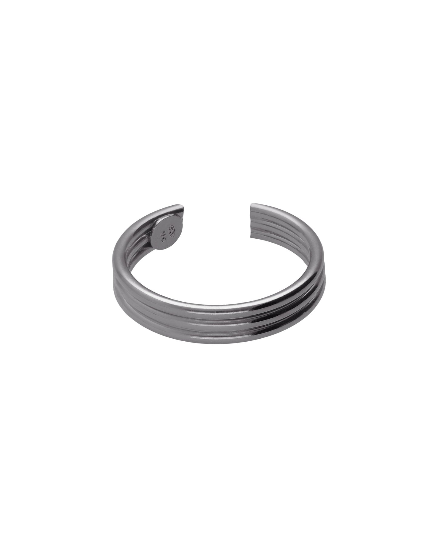 Anillo ajustable círculo Nivola en Plata