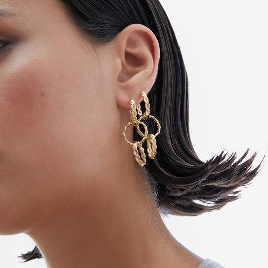 Pendientes aro Fluency trenzada en Plata