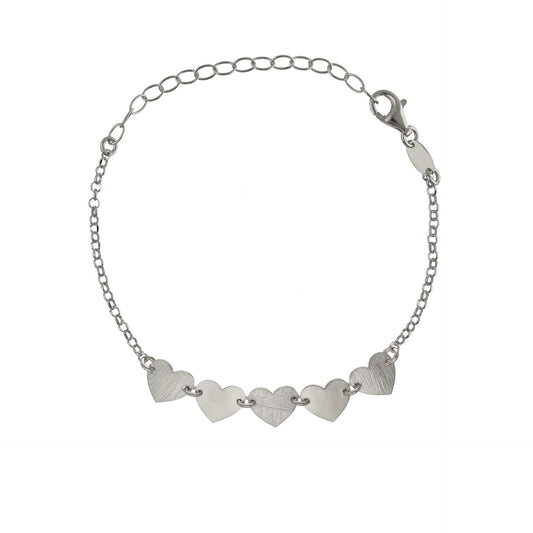 Pulsera textura corazón El Gesto en Plata