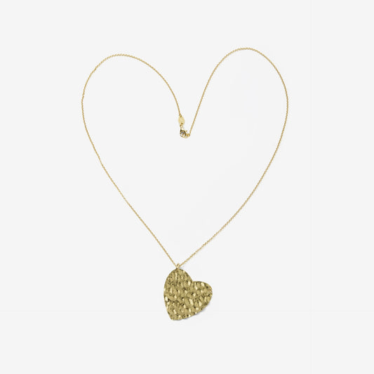 Collar largo Ghana textura corazón en Plata
