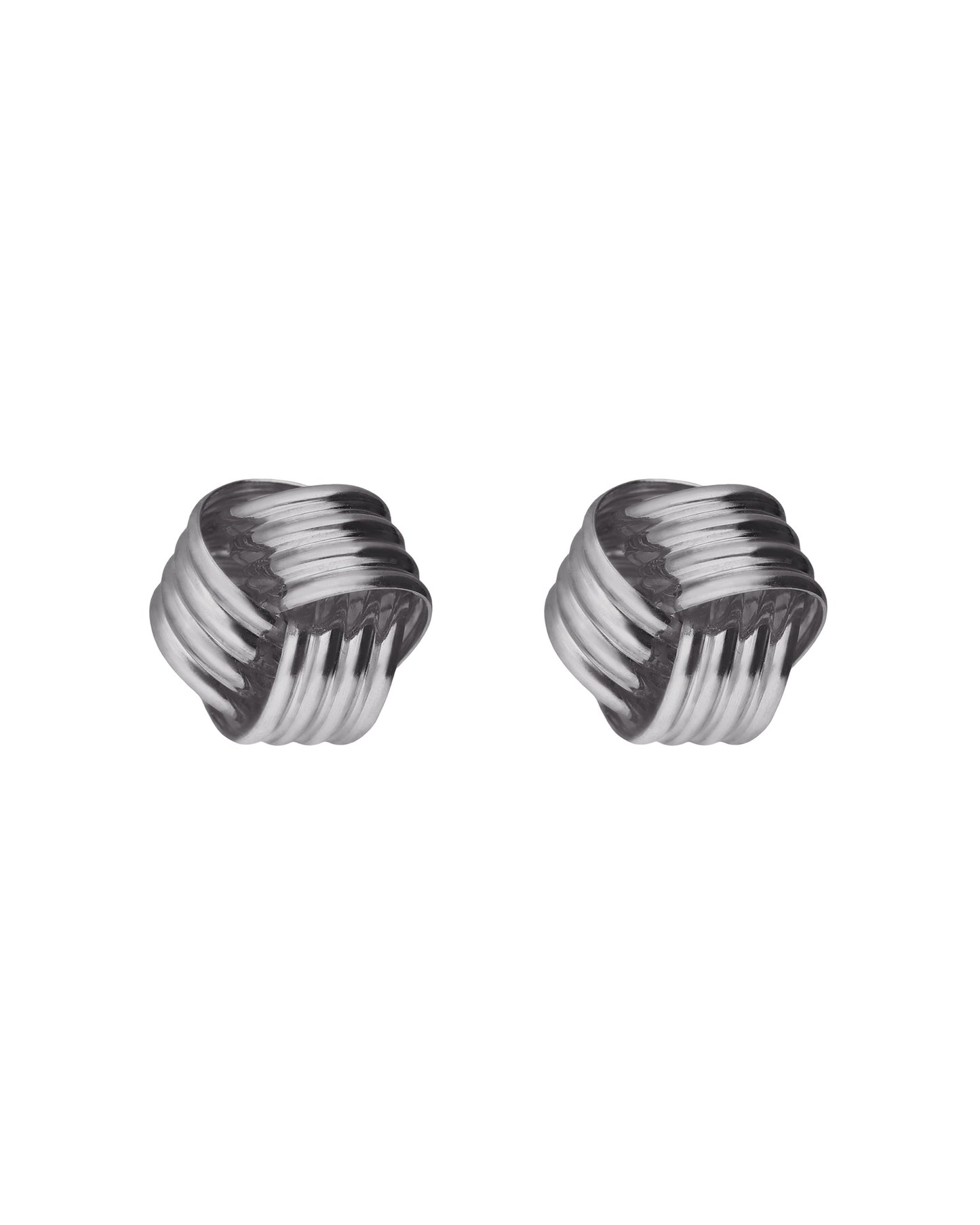 Pendientes botón nudo grande Nivola en Plata