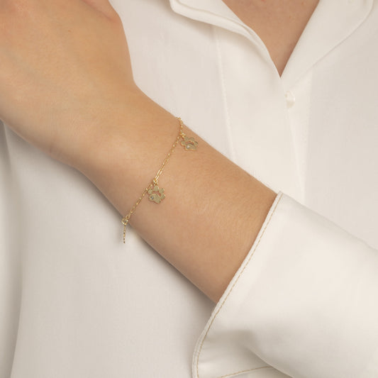 Pulsera Cocolada huella cristal blanco en Plata
