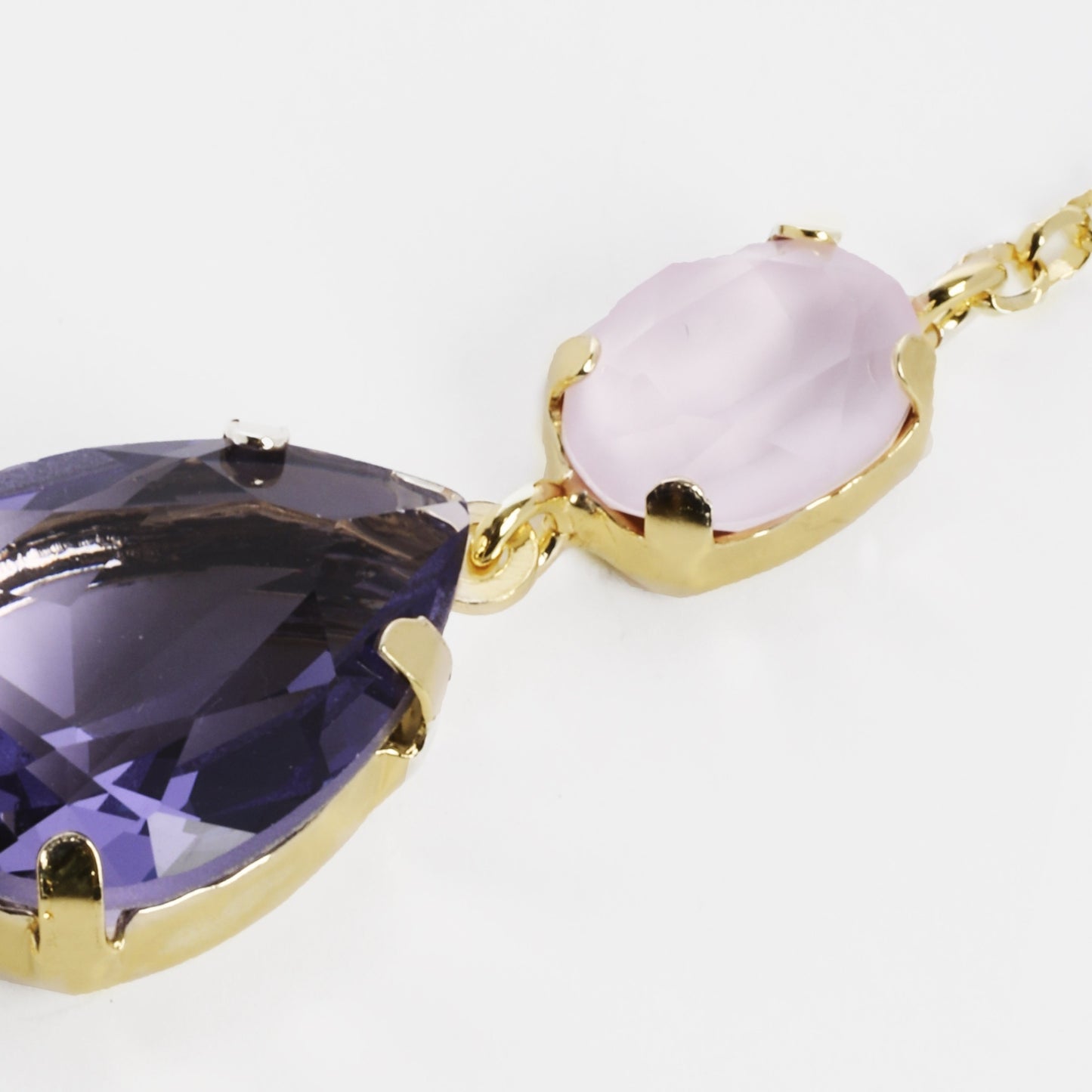 Pulsera Blooming lágrima cristal morado en Plata
