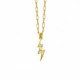 Neutral lightning crystal necklace in gold plating image