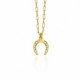 Neutral horseshoe crystal necklace in gold plating image