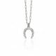 Neutral horseshoe crystal necklace in silver image