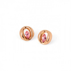 Soleil round light rose earrings in rose gold plating