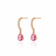 Aqua marquises rose hoop earrings in rose gold plating image