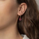 Aqua marquises rose hoop earrings in rose gold plating cover