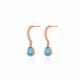 Aqua marquises aquamarine hoop earrings in rose gold plating image