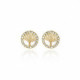 Árbol de la vida round crystal earrings in gold plating image