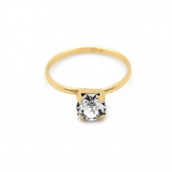 Celina crystal ring in gold plating