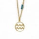 Horoscope aquarius aquamarine necklace in gold plating image