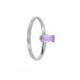 Macedonia rectangle violet ring in silver