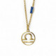 Horoscope libra sapphire necklace in gold plating image